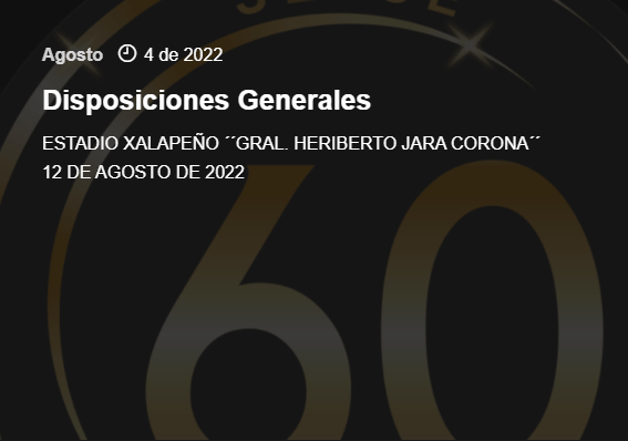 Ver las Disposiciones Generales del 60 Aniversario